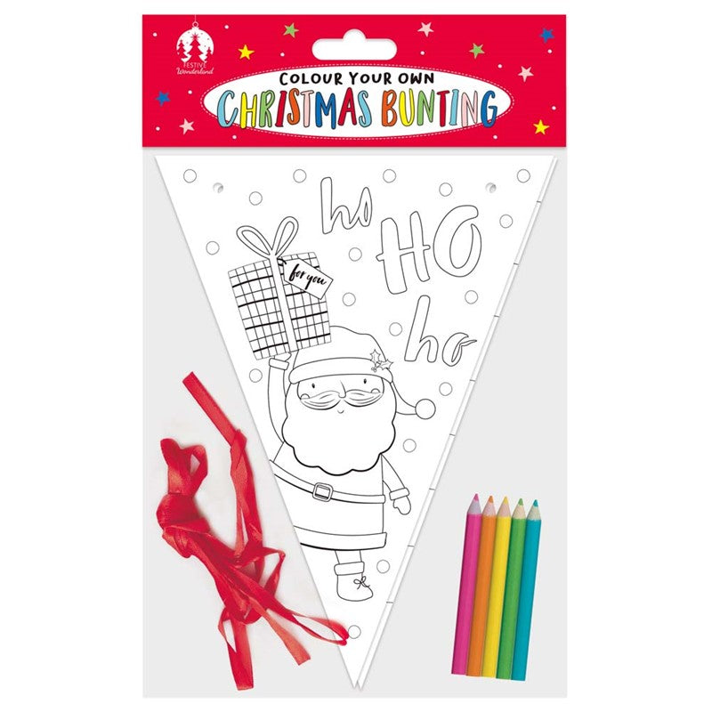 Colour Your Own Christmas Bunting