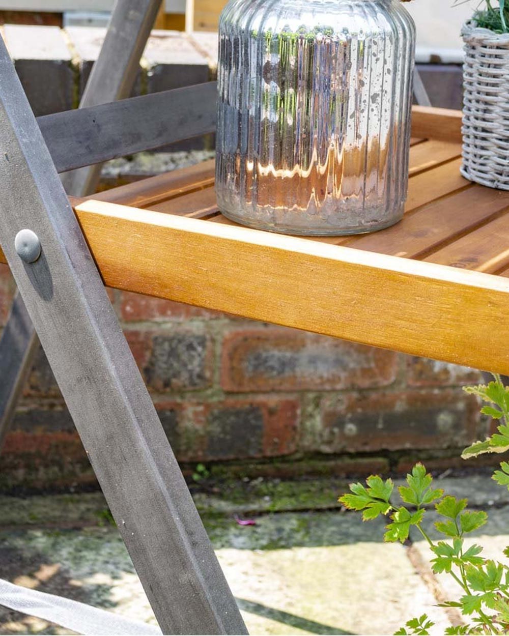 Alderley Hardwood Plant Ladder 3 Tier Stand Large Grey Rowlinson