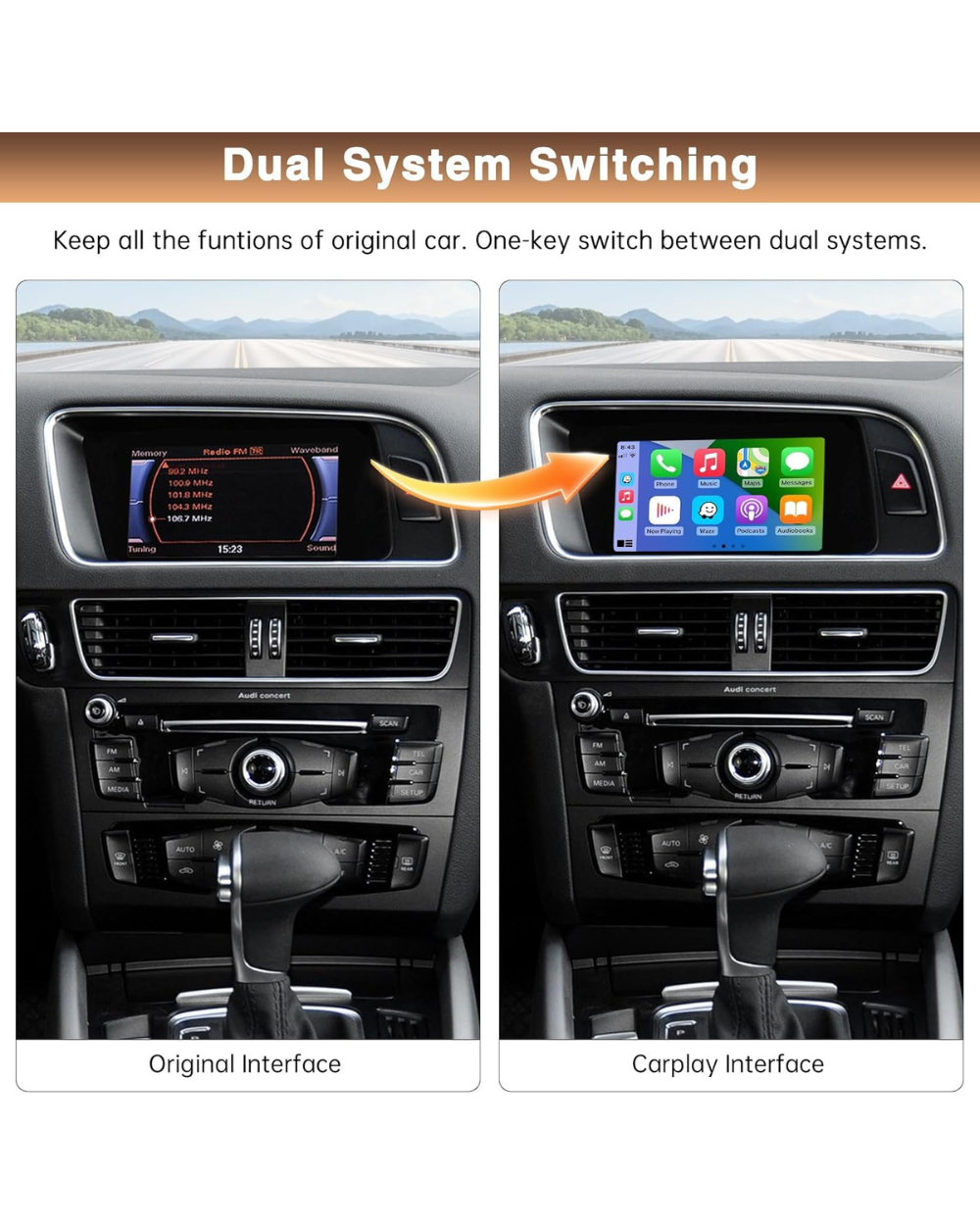 Auto Retrofit Kit Decoder Audi A4/A5/Q5 Wireless Carplay/Android