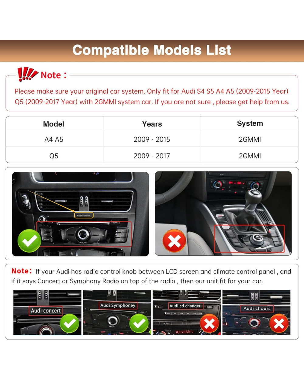 Auto Retrofit Kit Decoder Audi A4/A5/Q5 Wireless Carplay/Android