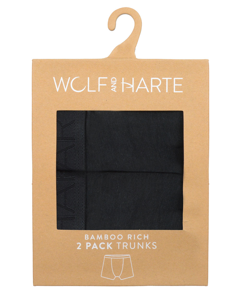 Men's Bamboo Boxers 2 Pair Black