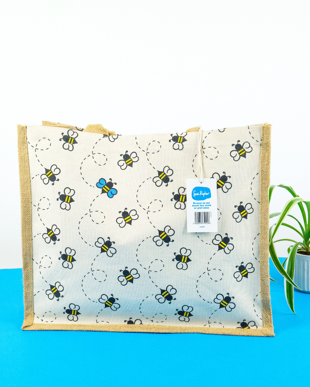 Bee Jute Canvas Shopping Bag For Life 100% Biodegradable