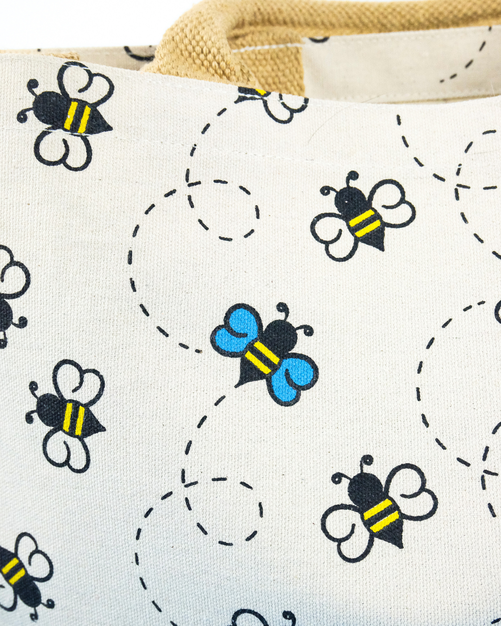 Bee Jute Canvas Shopping Bag For Life 100% Biodegradable
