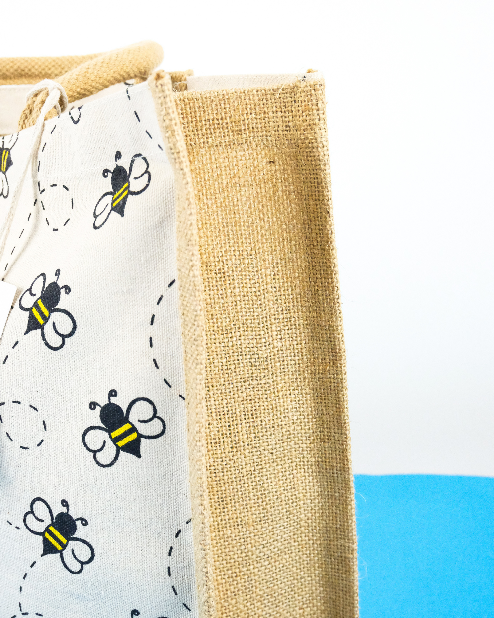 Bee Jute Canvas Shopping Bag For Life 100% Biodegradable