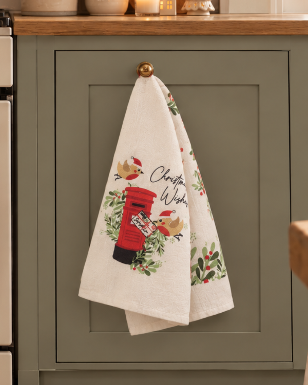 Christmas Wishes Robin Kitchen Tea Towel 3 Pack