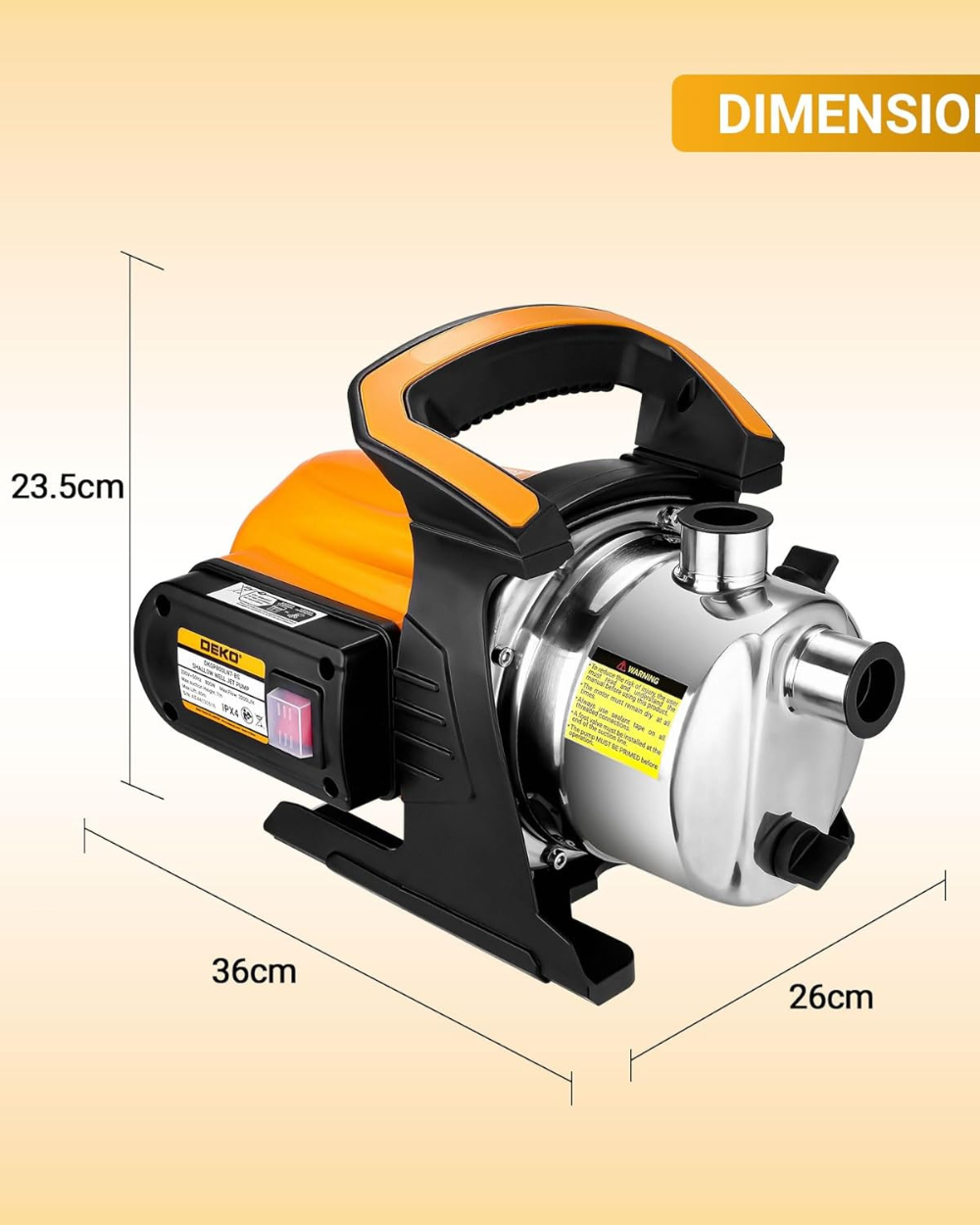 DEKO 800W Portable Shallow Well Jet Pump