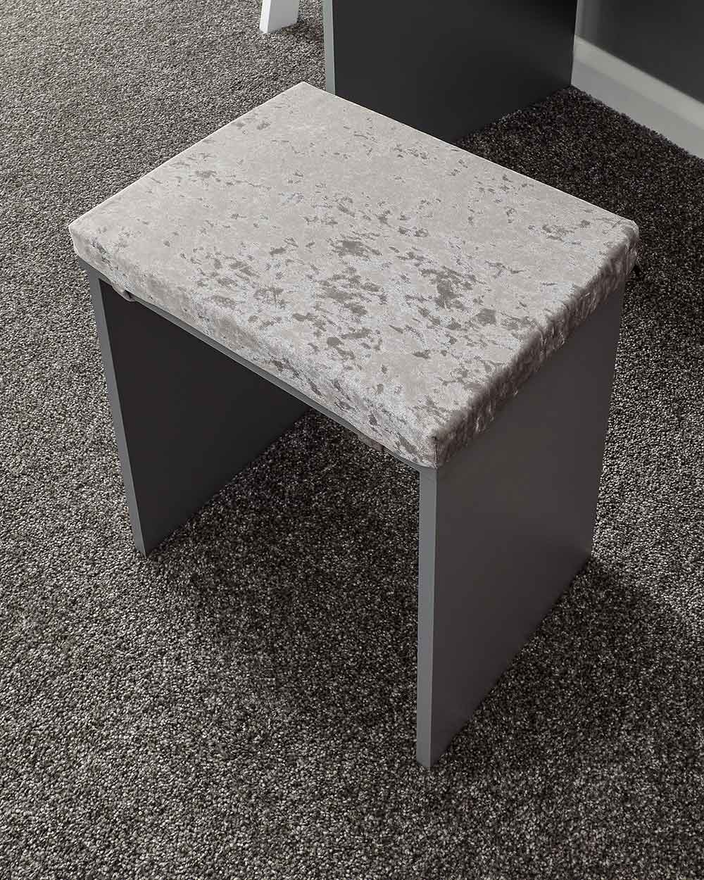 Lifestyle image of the dressing table stool in the bedroom
