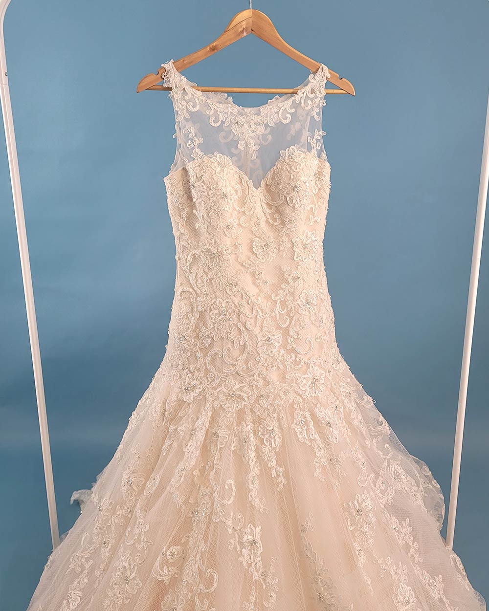 Jasmine Couture Champagne A line Wedding Dress Size 10