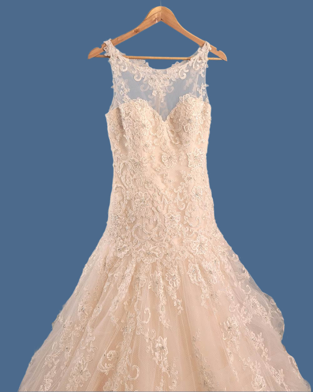 Jasmine Couture Champagne A line Wedding Dress Size 10