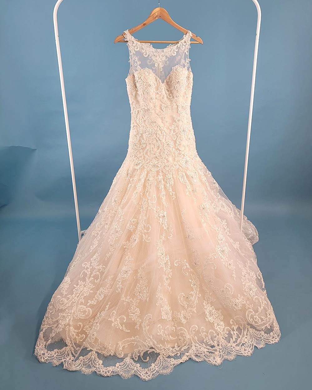 Jasmine Couture Champagne A line Wedding Dress Size 10