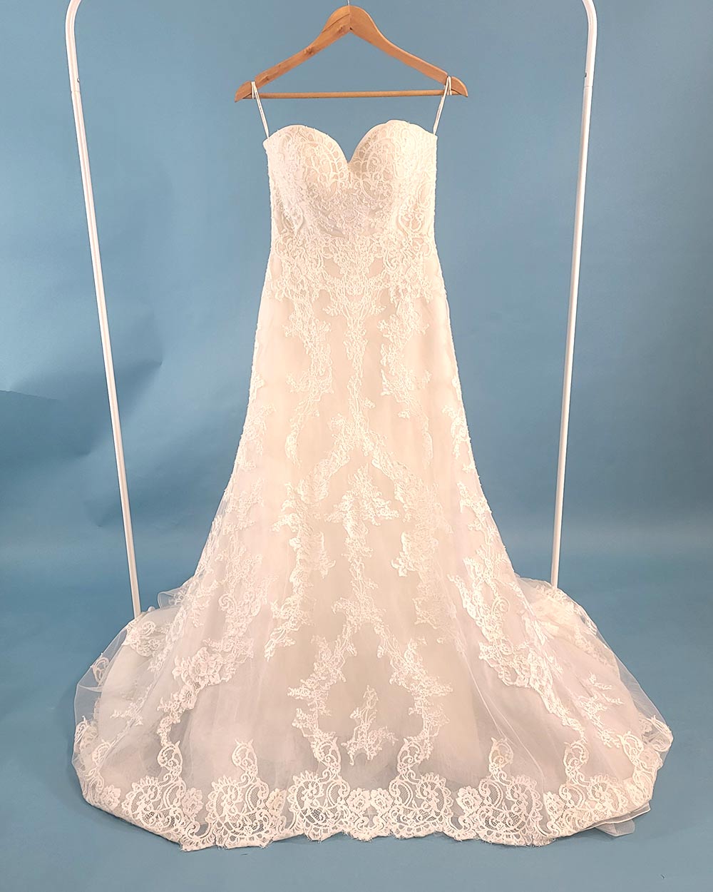 Ella Rosa Ivory A Line Strapless Wedding Dress Size 10