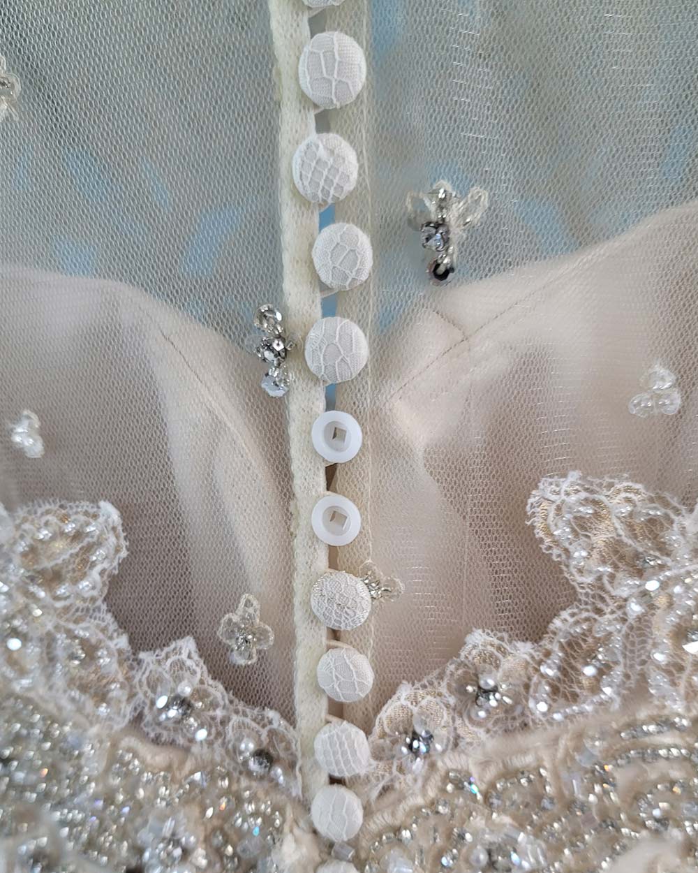 Jasmine Couture Gold Lace Illusion Wedding Dress Size 10