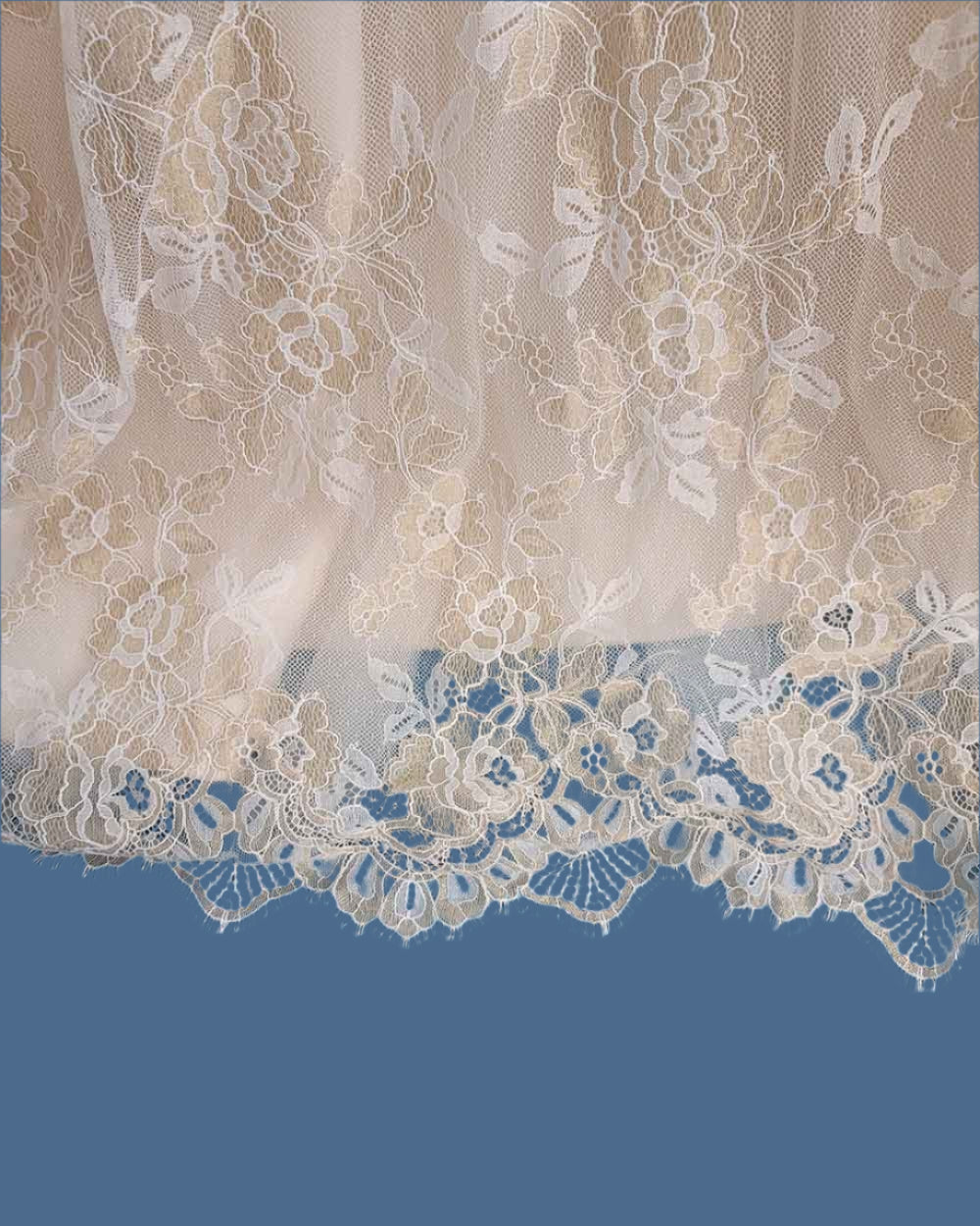Jasmine Couture Gold Lace Illusion Wedding Dress Size 10