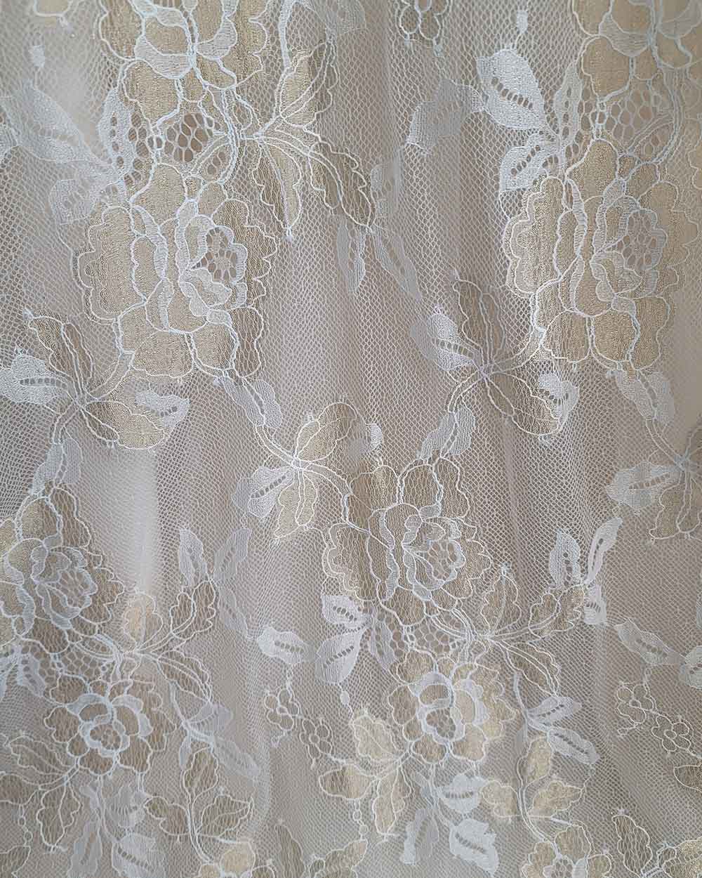 Jasmine Couture Gold Lace Illusion Wedding Dress Size 10