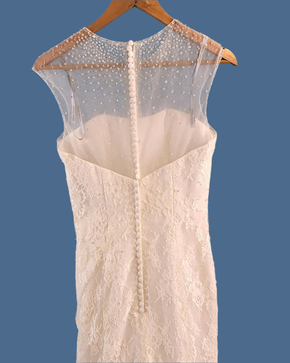 Hilary Morgan Ivory Illusion Lace Wedding Dress Size 10