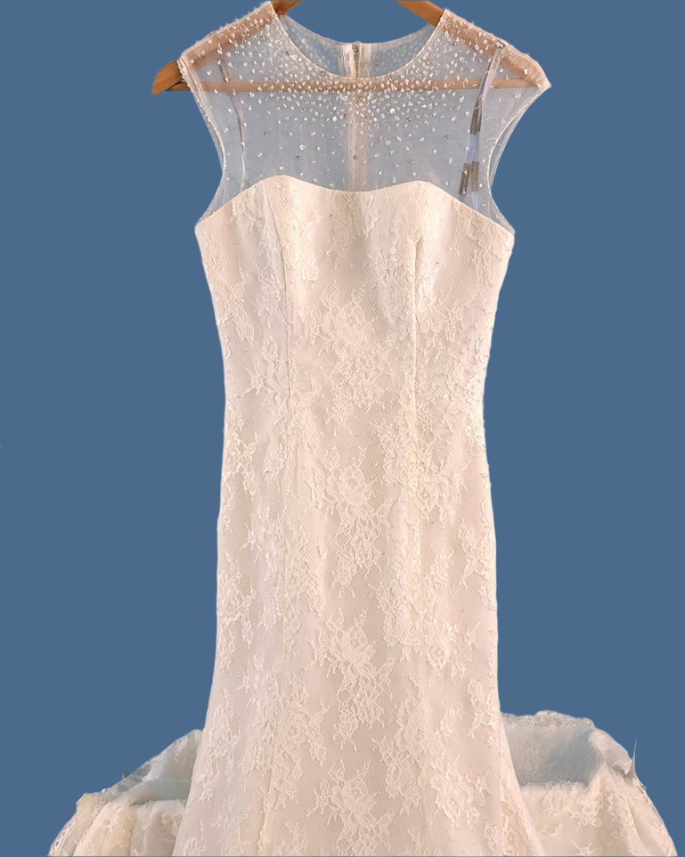 Hilary Morgan Ivory Illusion Lace Wedding Dress Size 10
