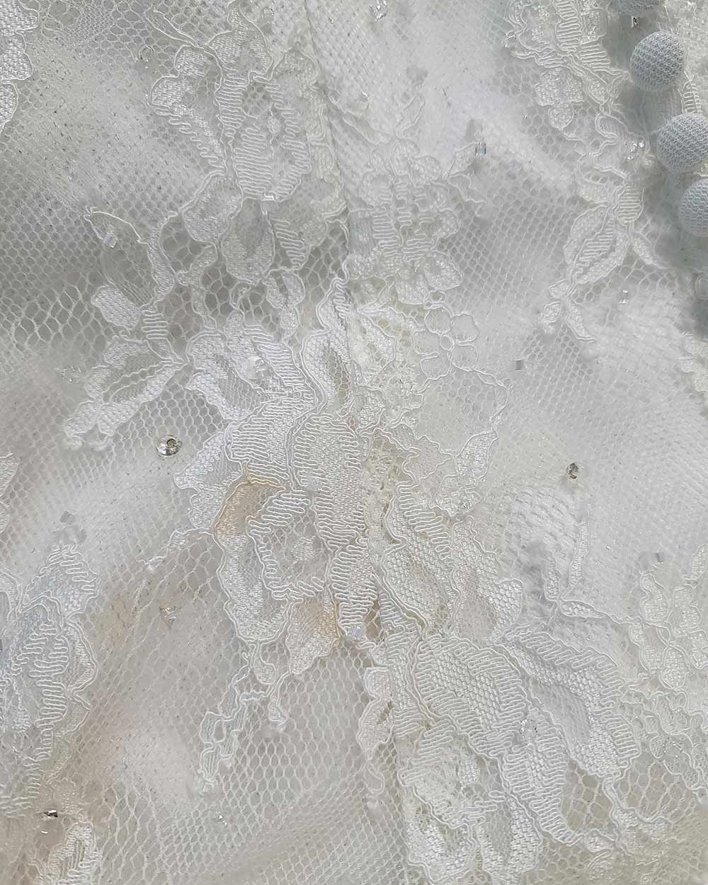 Hilary Morgan Ivory Illusion Lace Wedding Dress Size 10