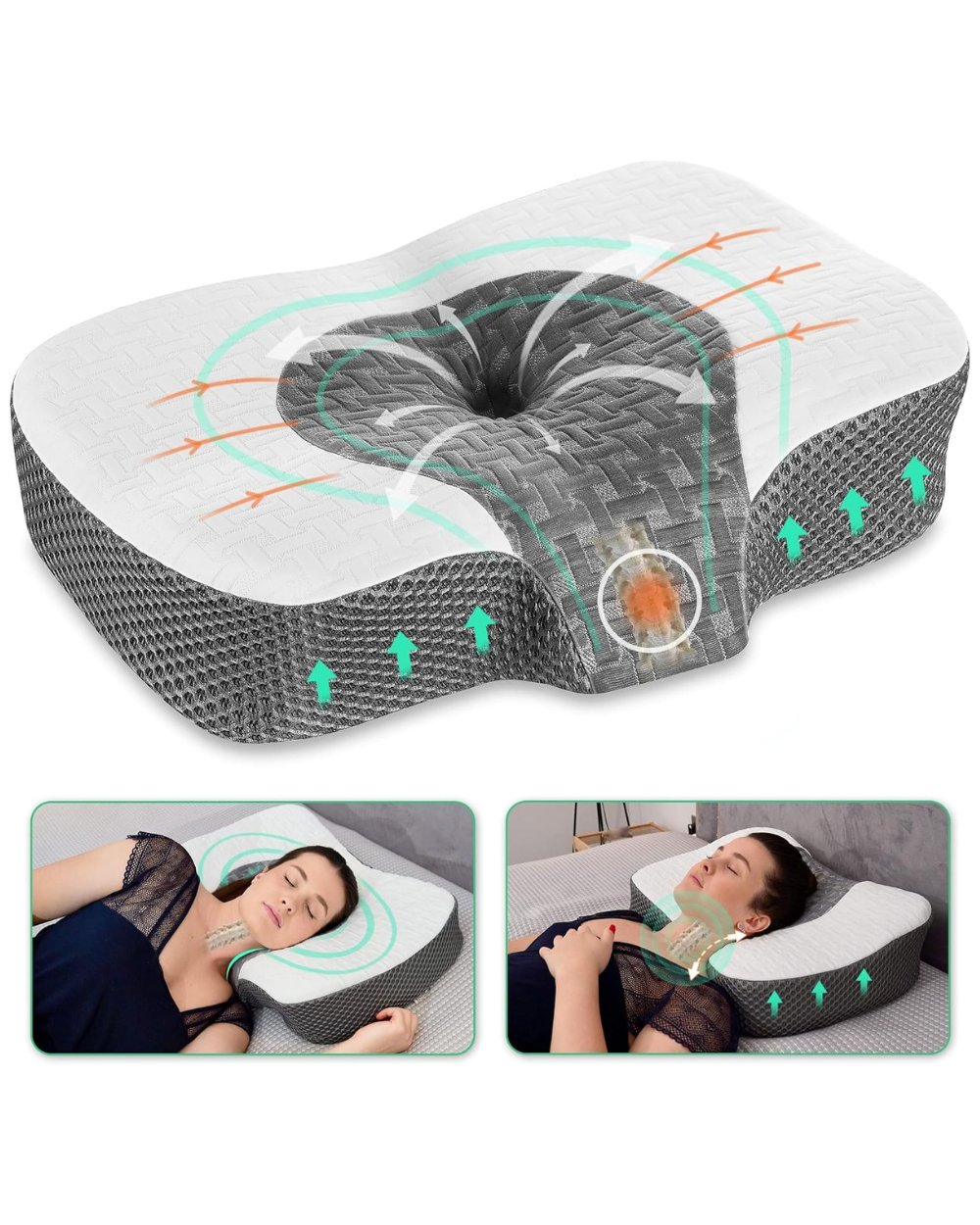 Elviros Cervical Memory Foam Neck Pillow
