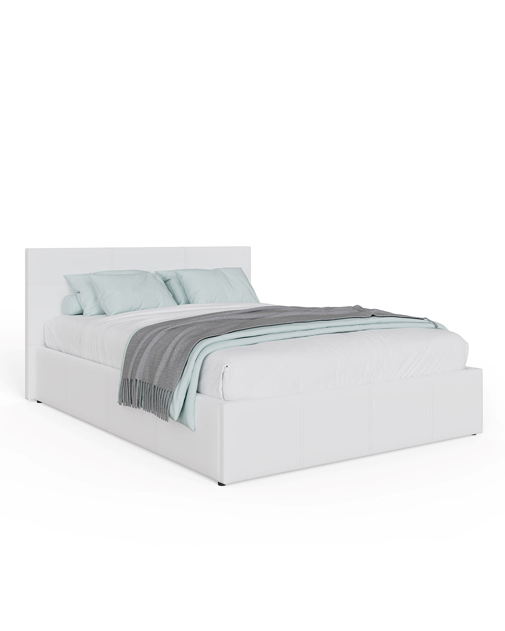 white cut out image of the bed made up