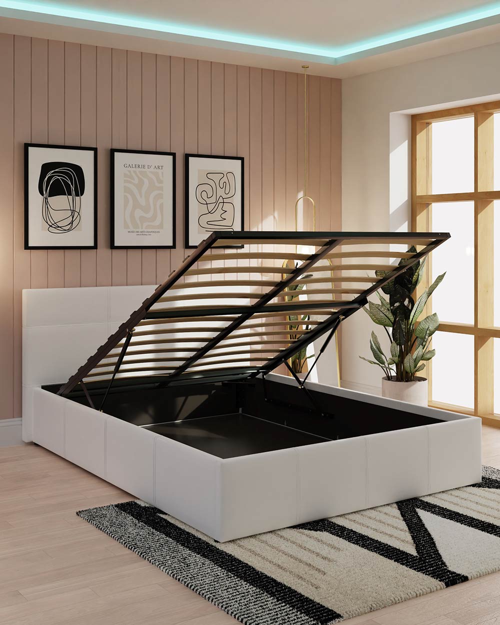 end lift ottoman double bed image in bedroom with the lift