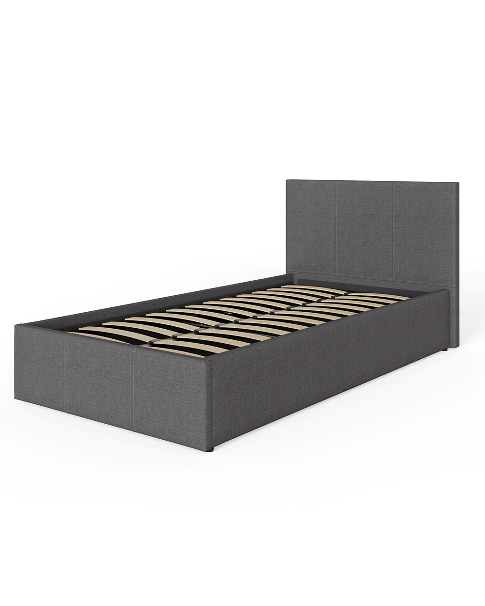 hopsack single bed frame ottoman on a white background