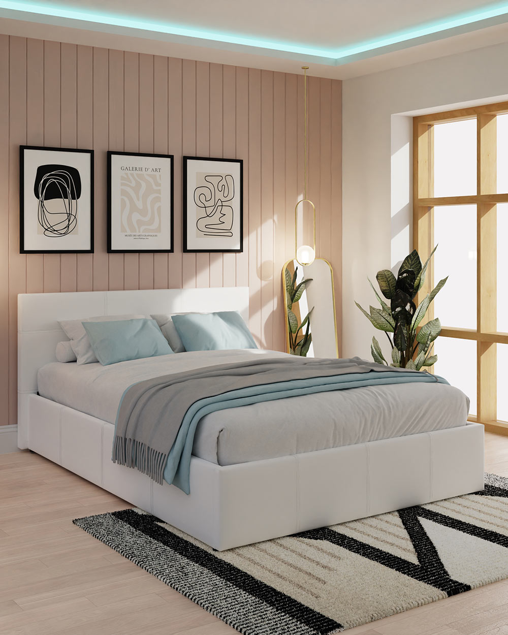 small double bed lift ottoman lifestyle image in a bedroom