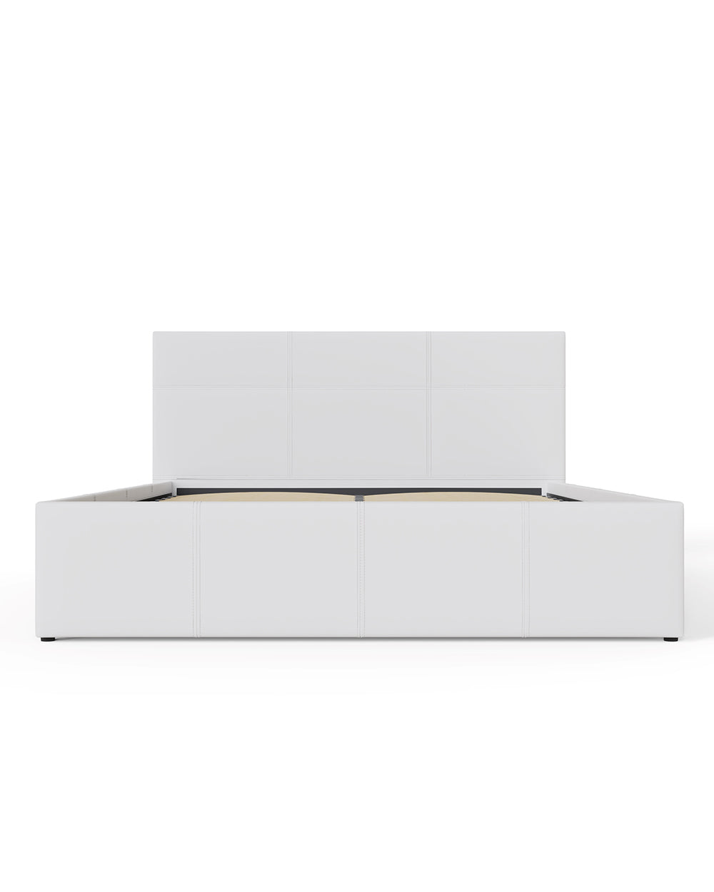 small double bed frame front view on a white cut out background