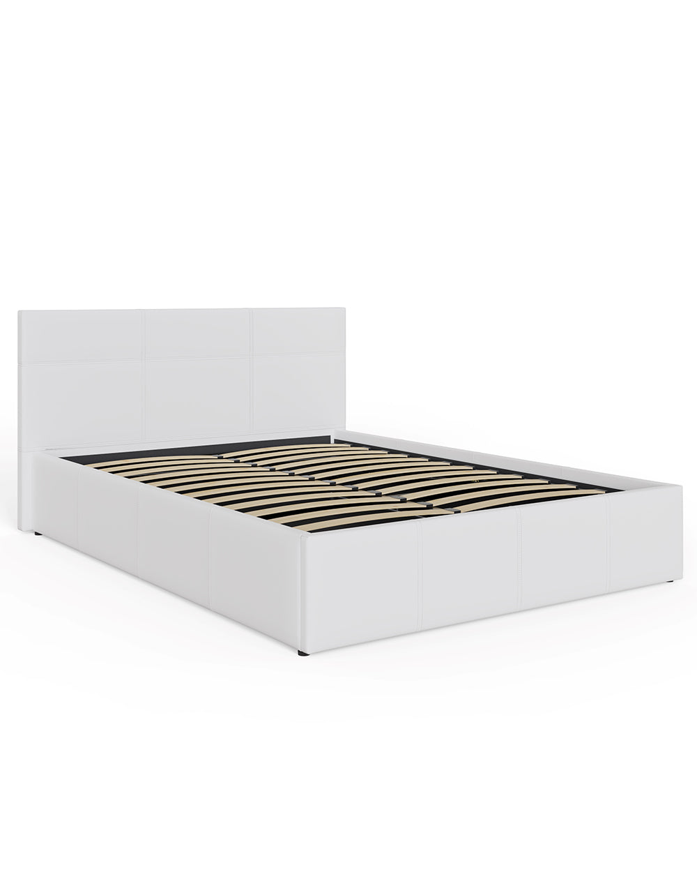 small double bed frame side view on a white cut out background