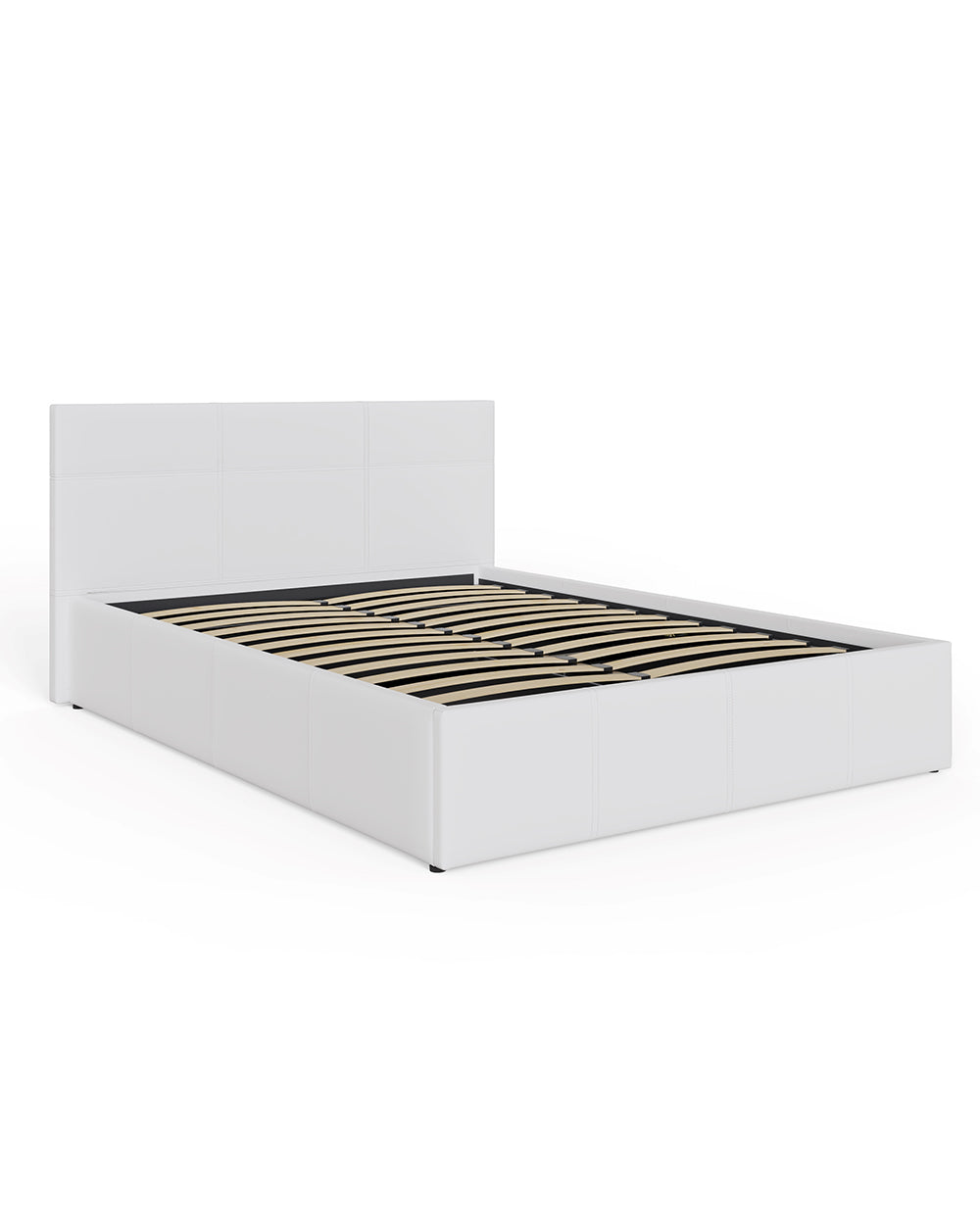 small double bed frame side view on a white cut out background