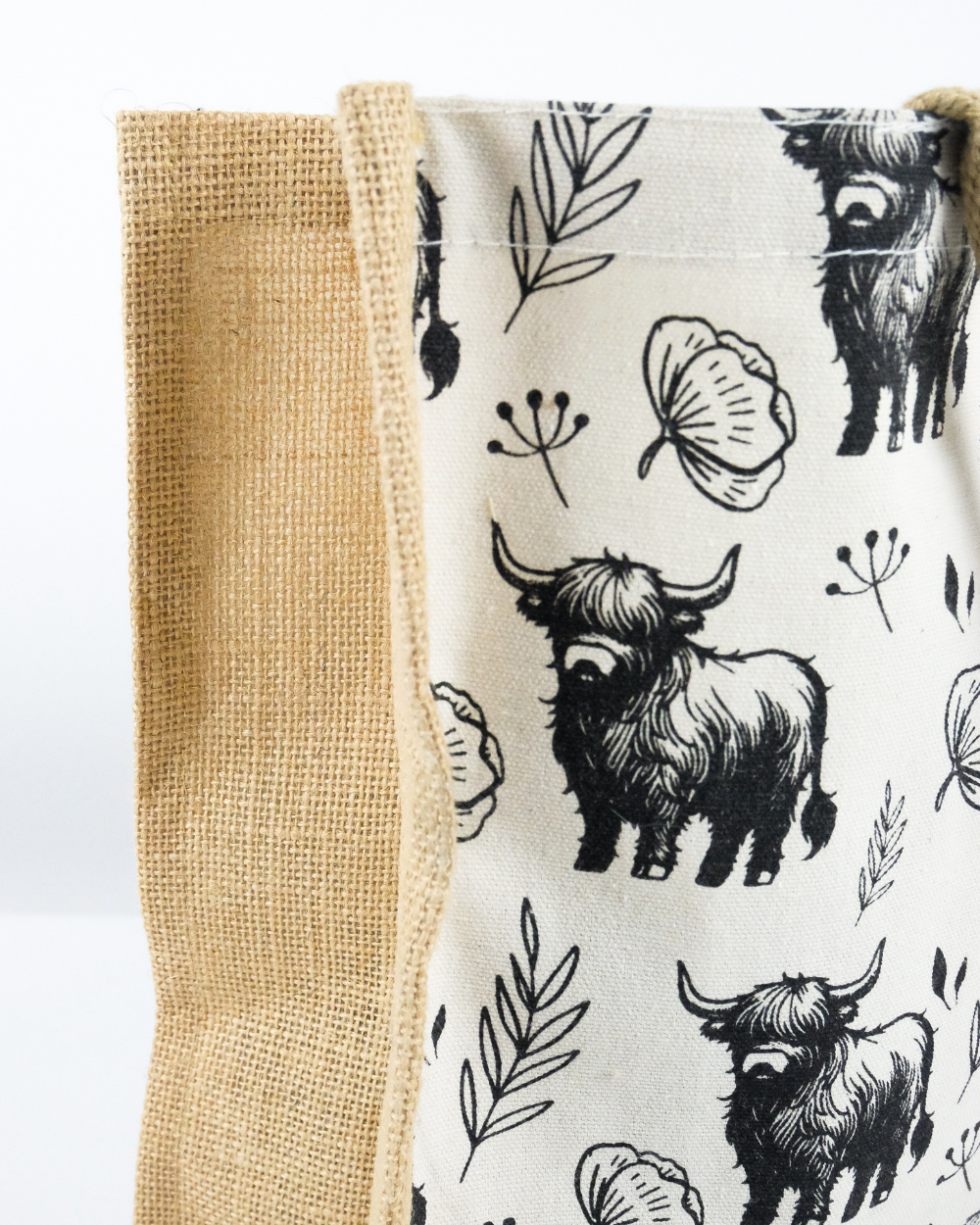 Highland Cow Jute Shopping Bag For Life 100% Biodegradable