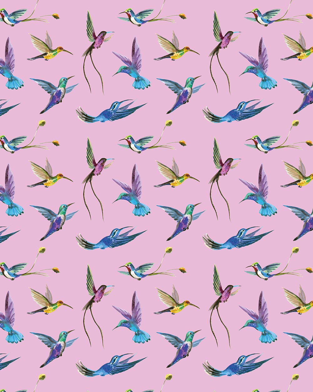gift wrapping paper set kit hummingbird pink recyclable
