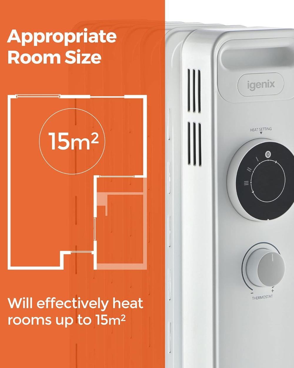 Igenix IG2615 Oil Filled Radiator White