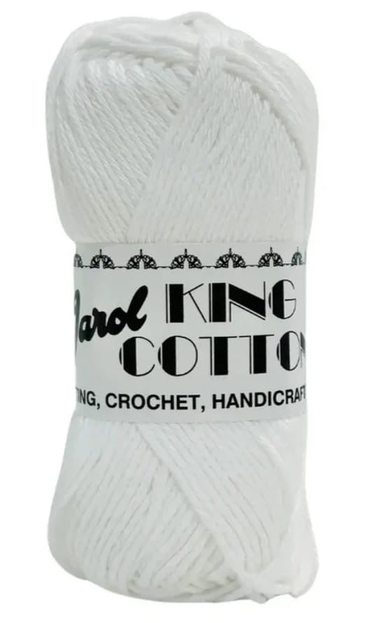 Single Ball Jarol King Cotton DK Wool White 100g