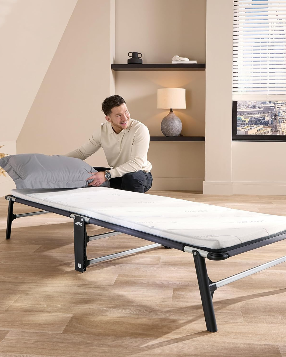 JAY-BE CE70 Compact Folding Bed with Comfort Mattress Single