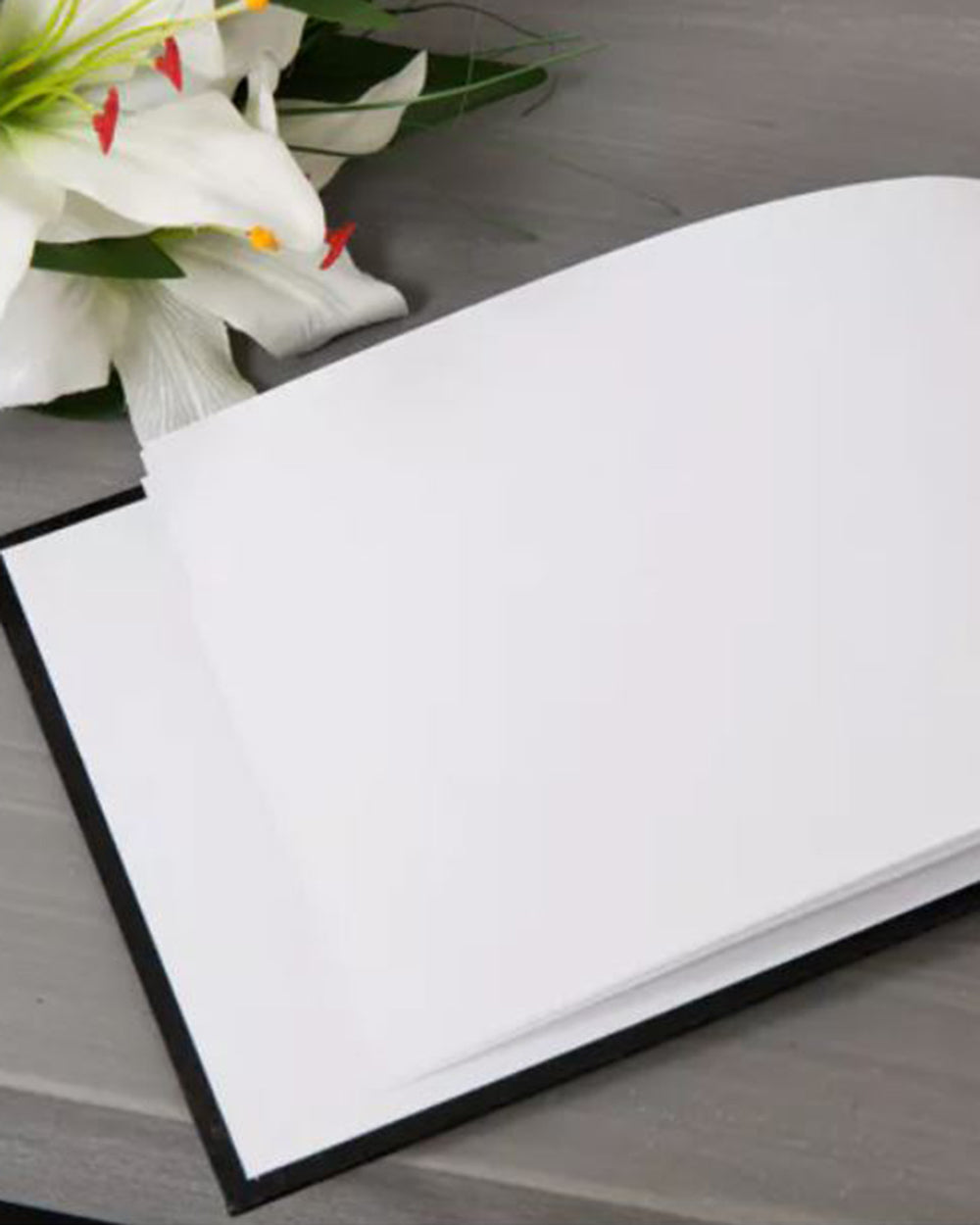 Funeral Memory Guest Book Condolence Leatherette Black Gold