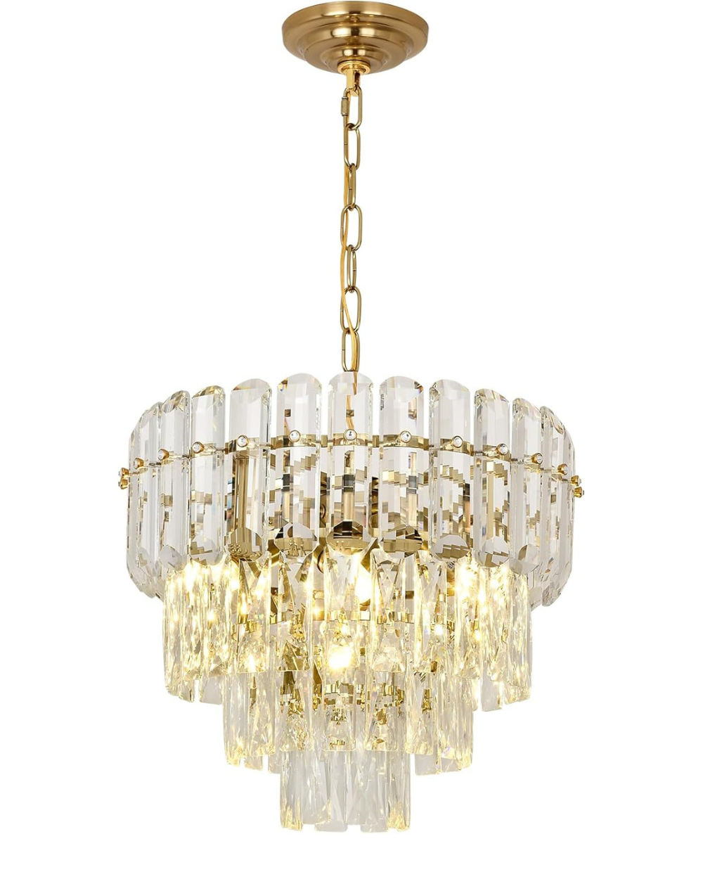 Kiikoopro Crystal Chandelier Round Luxury Pendant Light