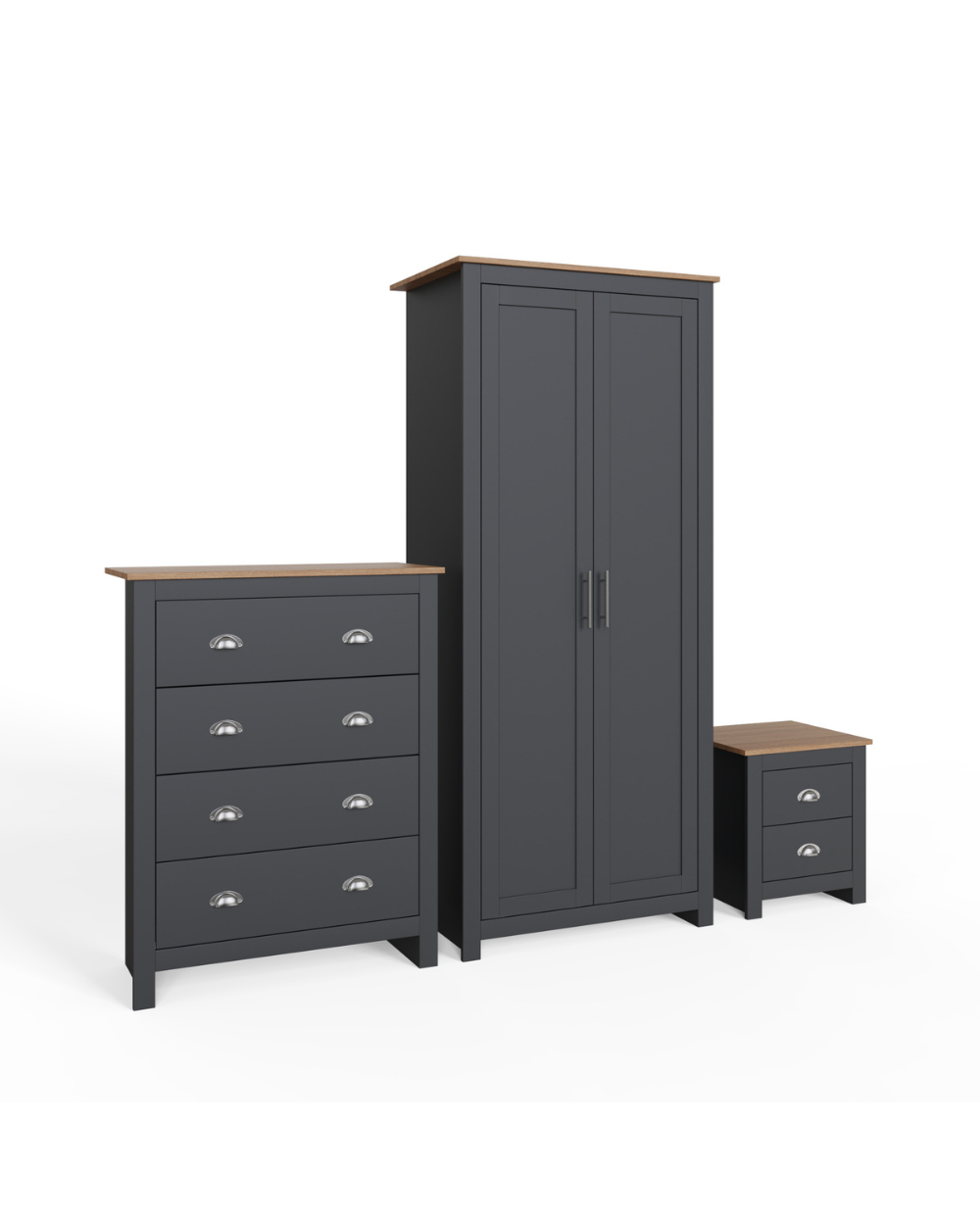 Lancaster 3 Piece Bedroom Furniture Set Slate Blue