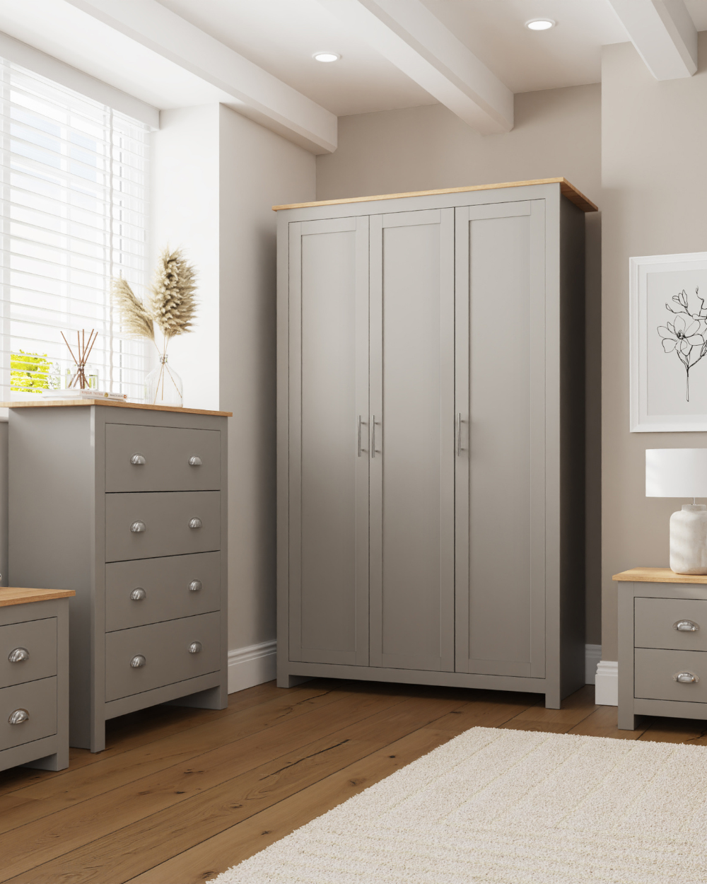 Lancaster 4-Piece Bedroom Set, Grey