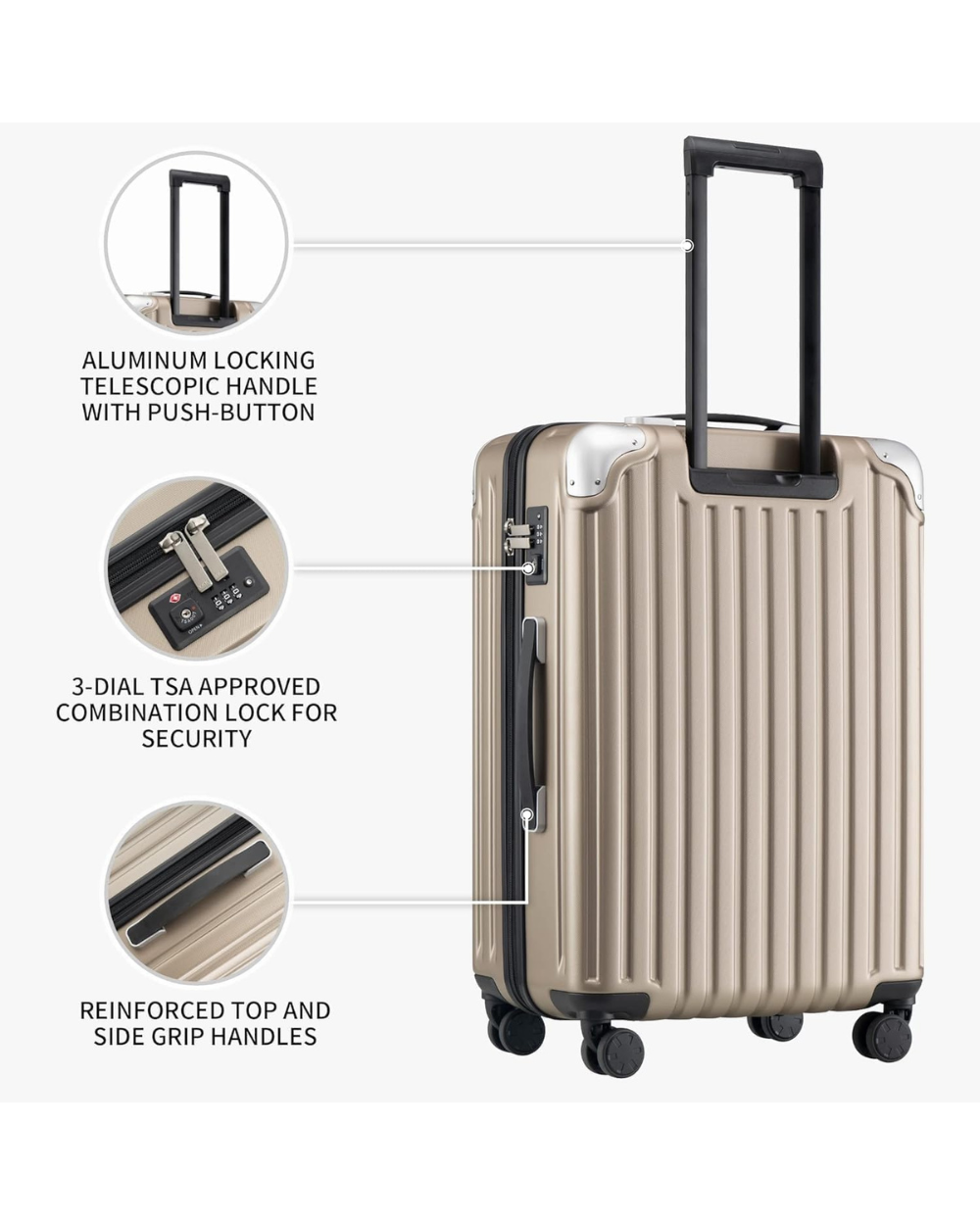 LEVEL8 Cabin Suitcase 20-Inch Carry on Luggage