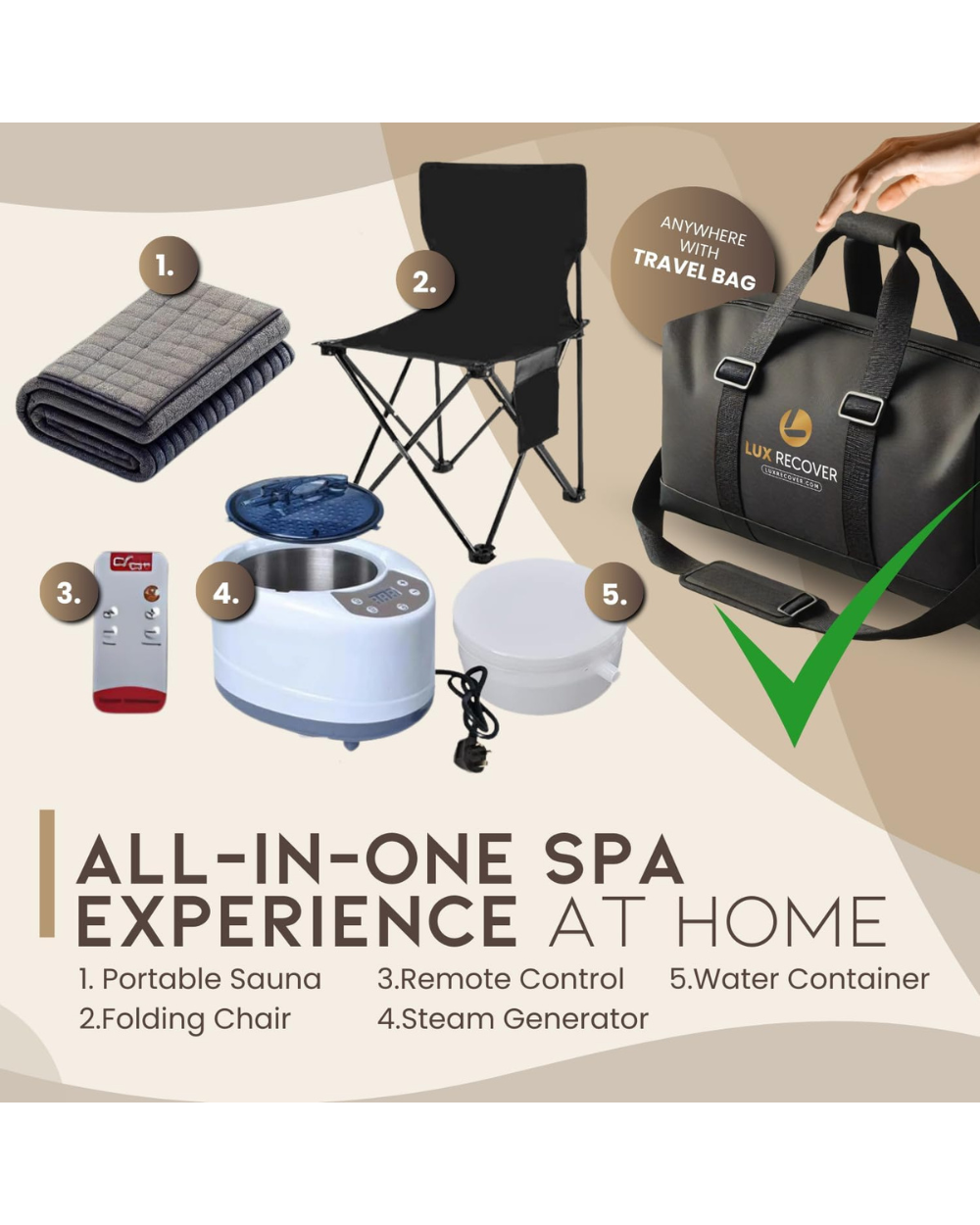 Lux Recover Large Portable Sauna Steam Tent