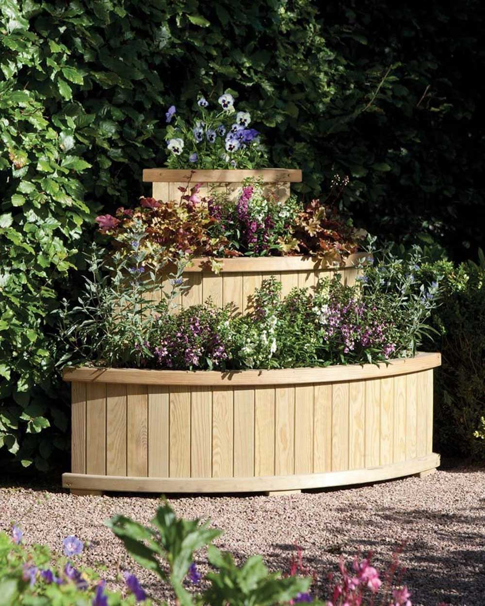 Marberry Cascade Wooden Planter 3 Tier Rowlinson