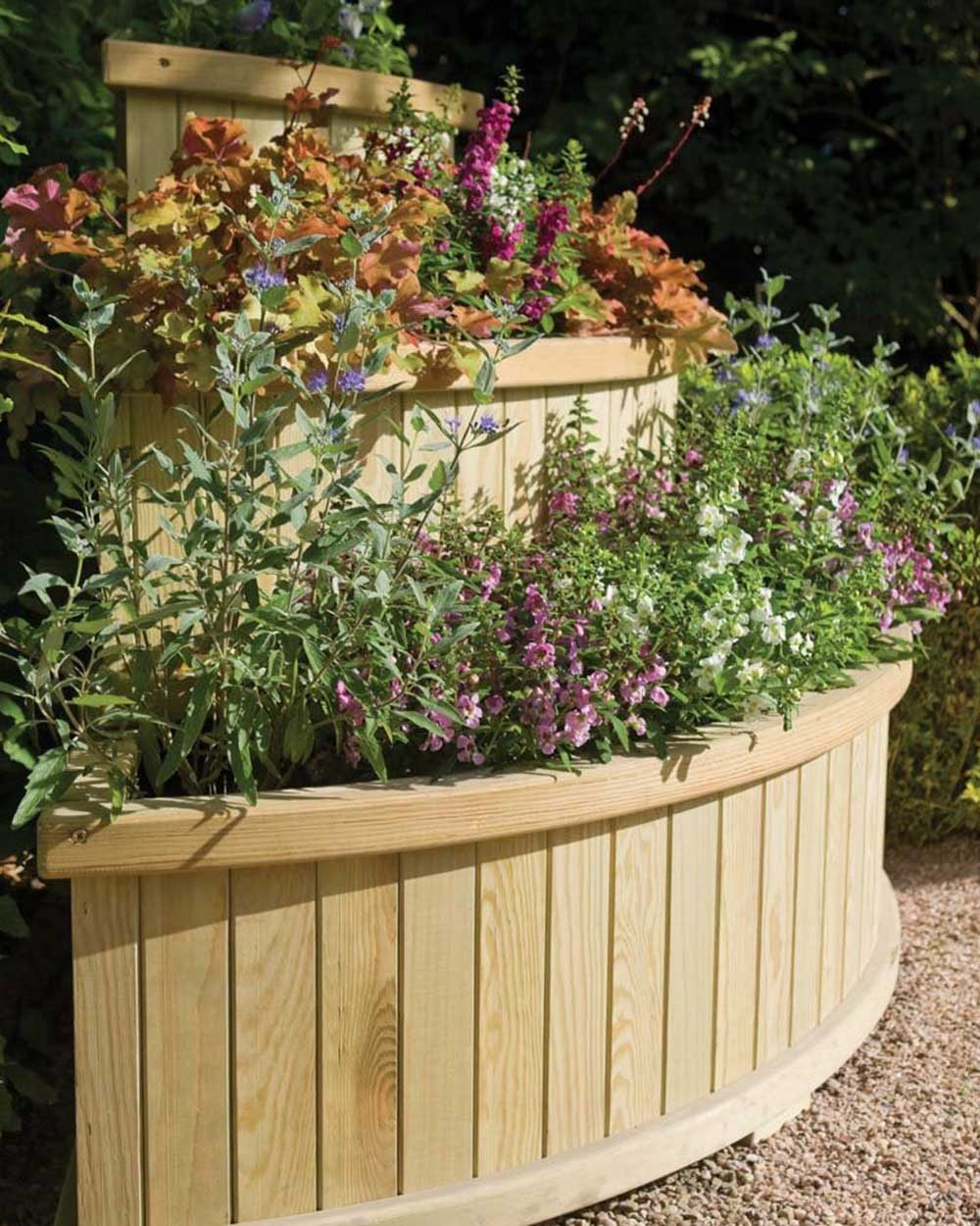 Marberry Cascade Wooden Planter 3 Tier Rowlinson