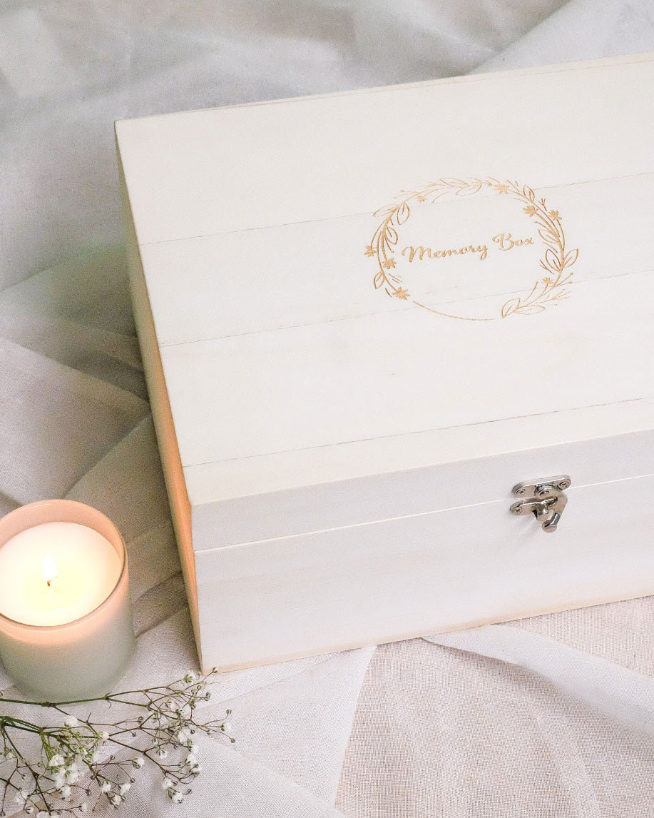 Hand Crafted Natural Wood Memory Box