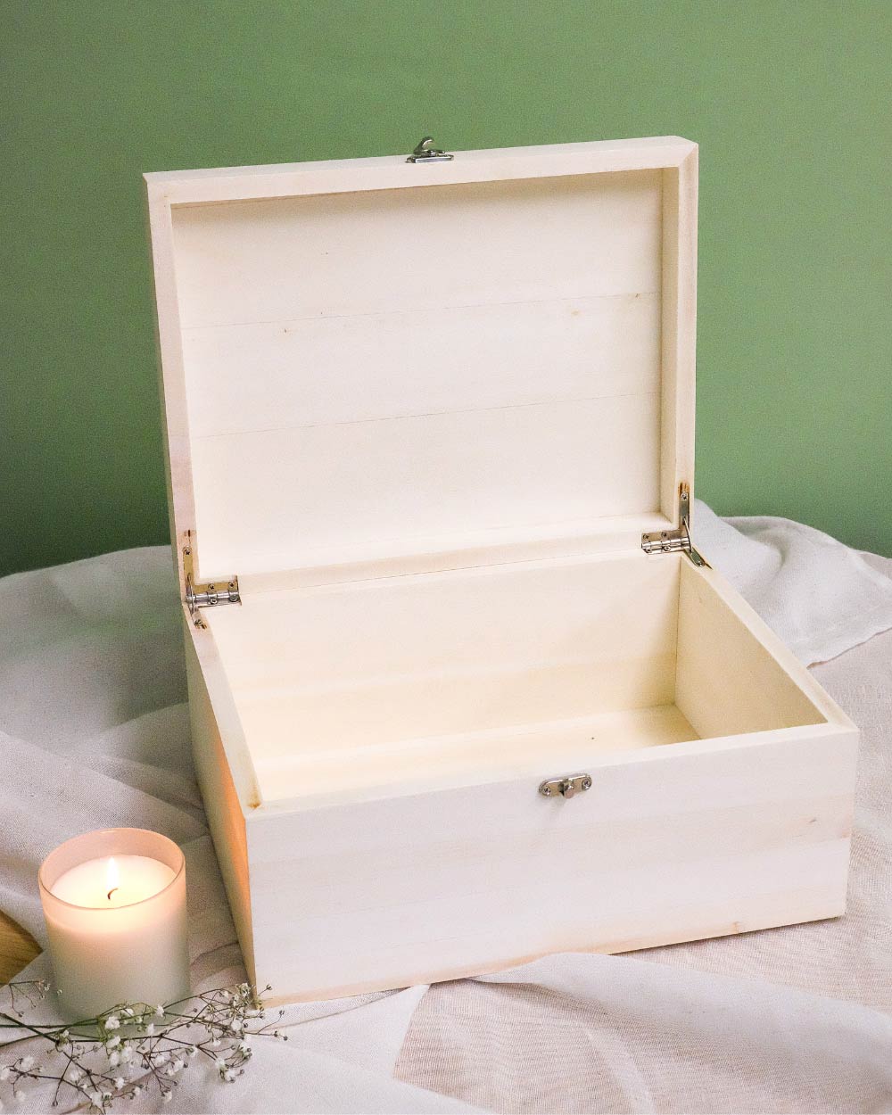 Hand Crafted Natural Wood Memory Box