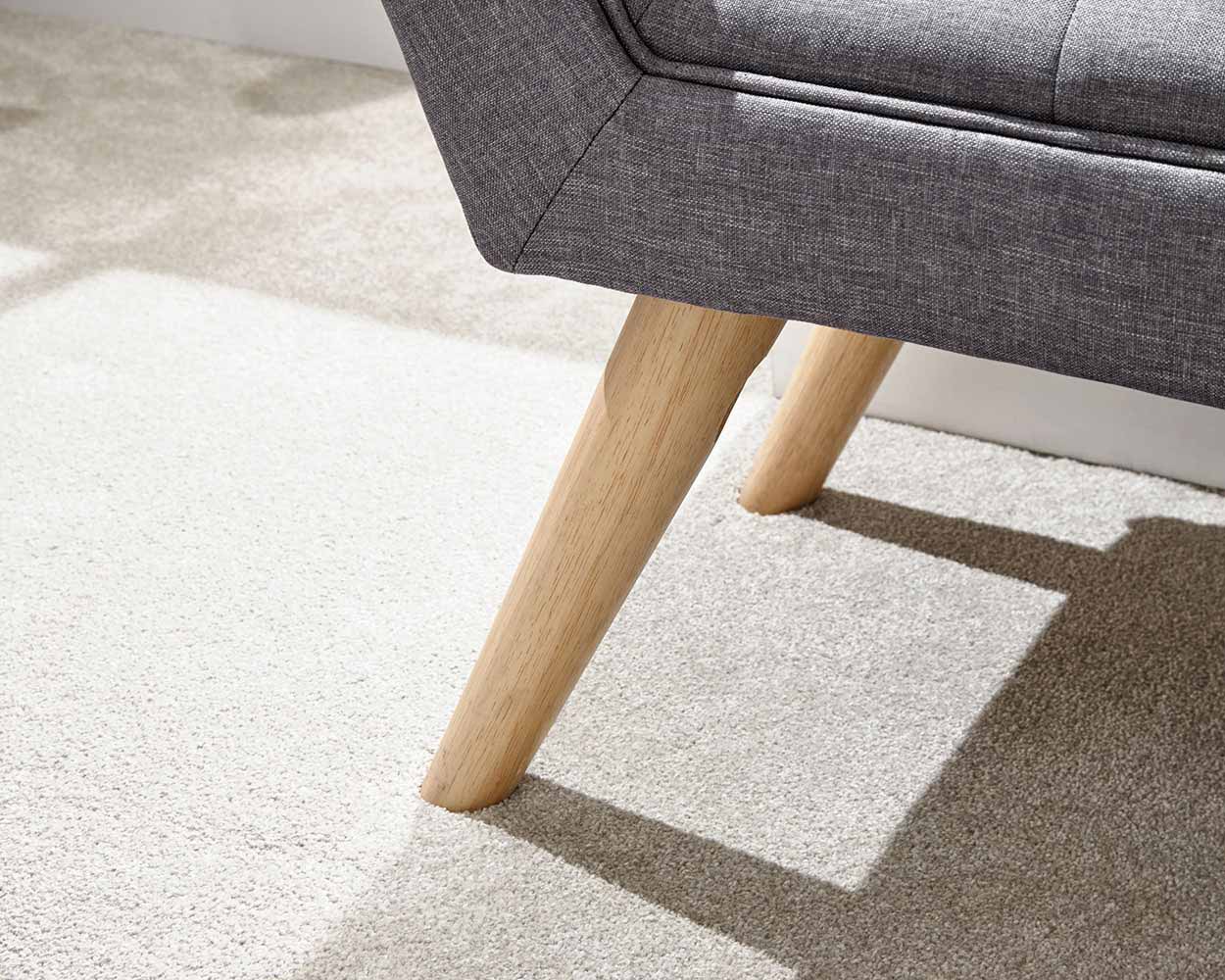 Milan Fabric Upholstered Bench, Dark Grey