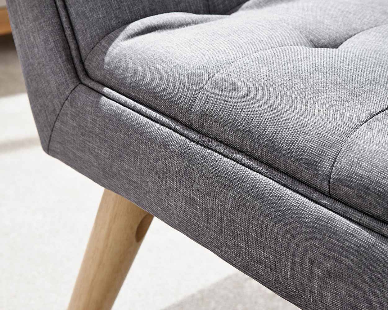 Milan Fabric Upholstered Bench, Dark Grey
