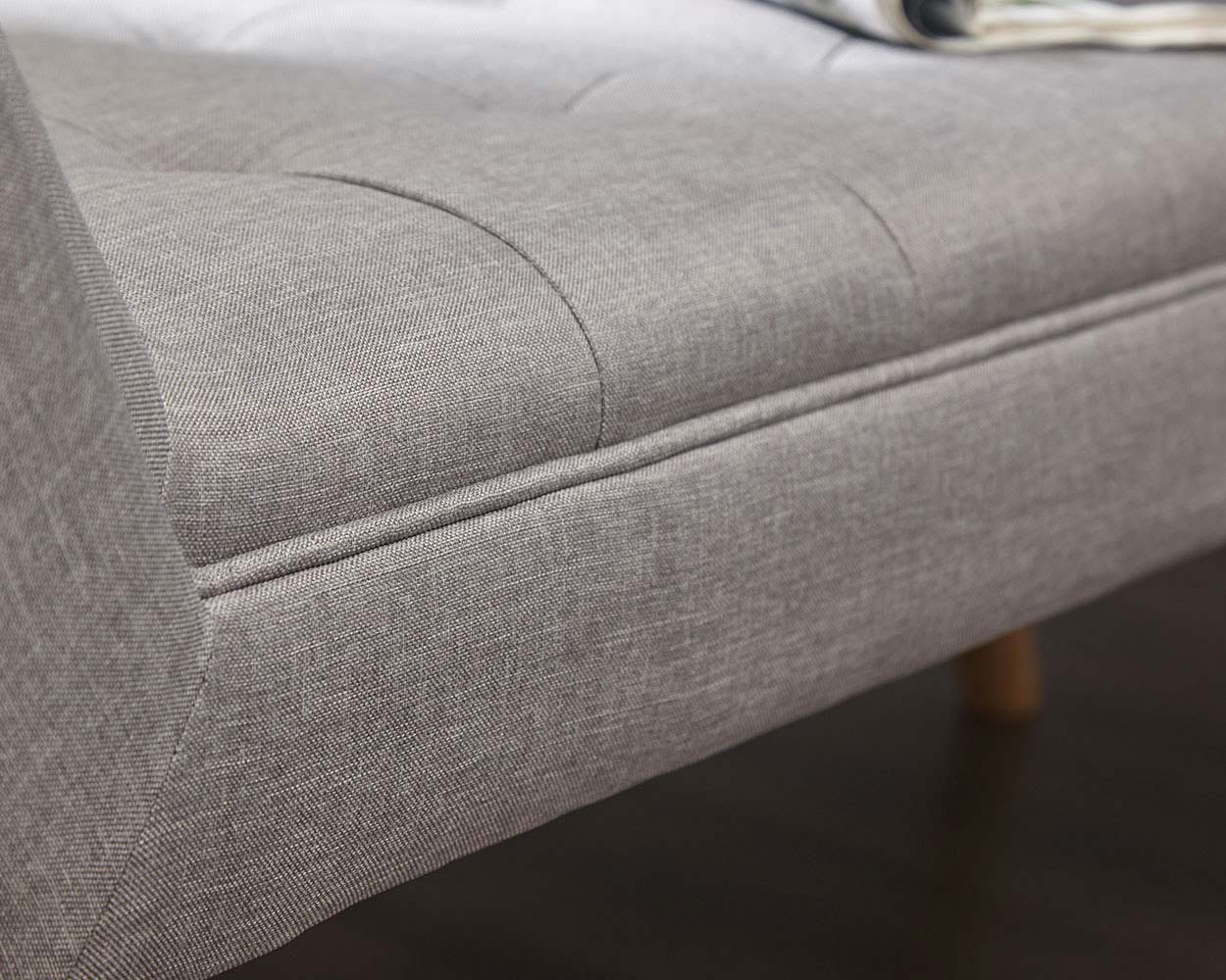 Milan Fabric Upholstered Bench, Grey