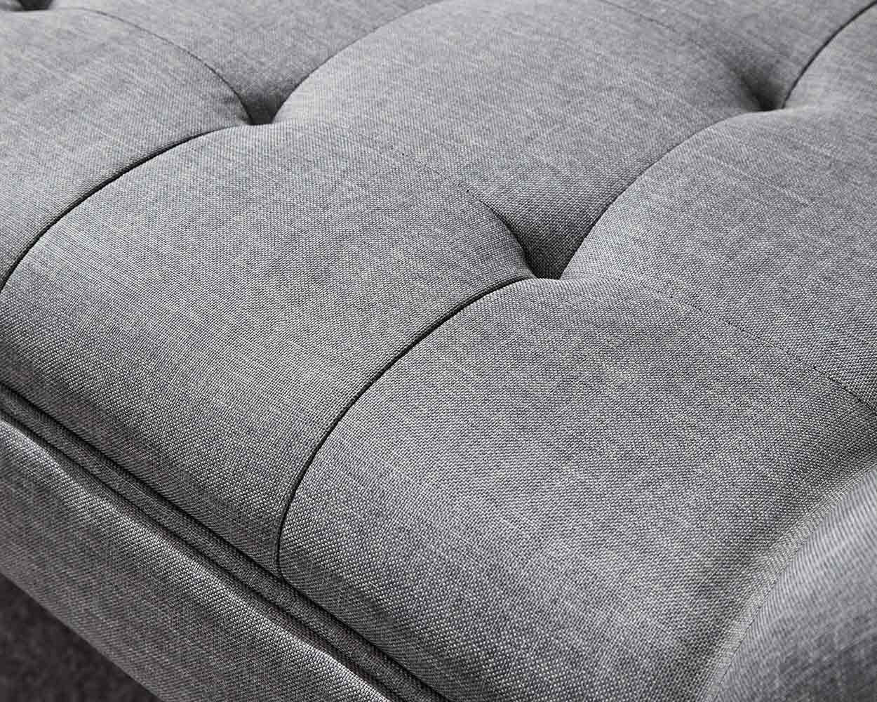 Milan Fabric Upholstered Bench, Dark Grey