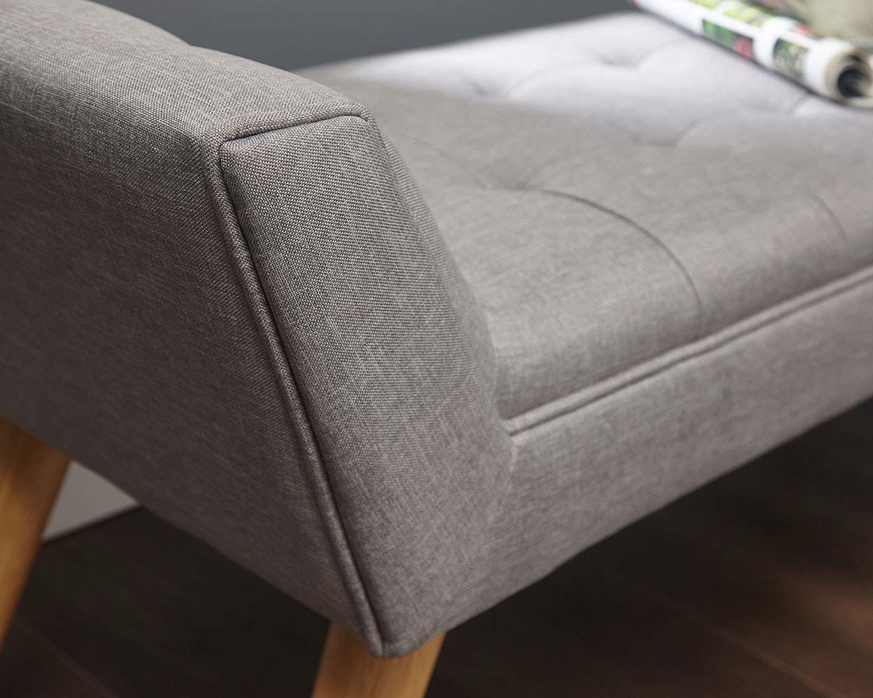 Milan Fabric Upholstered Bench, Grey