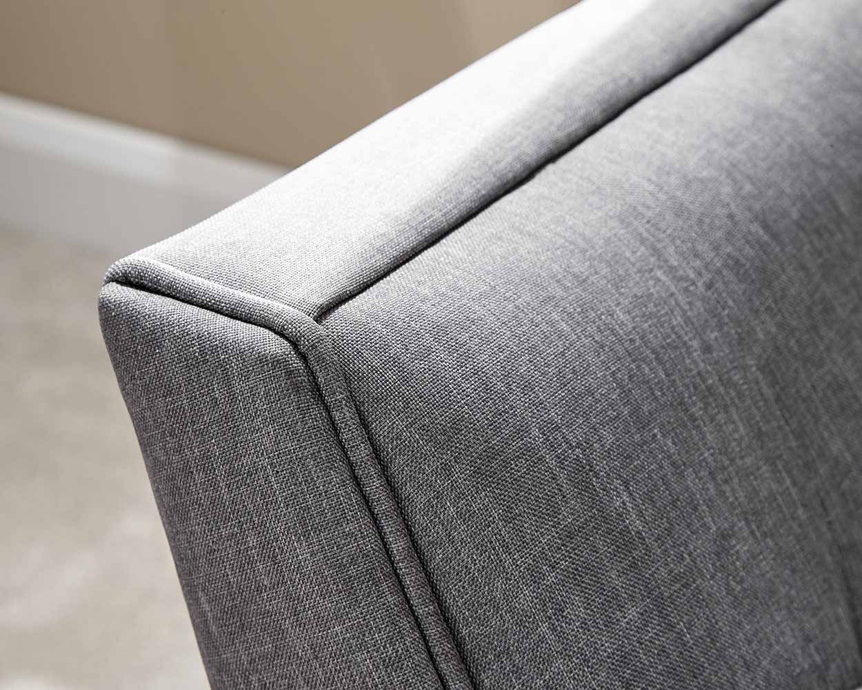 Milan Fabric Upholstered Bench, Dark Grey